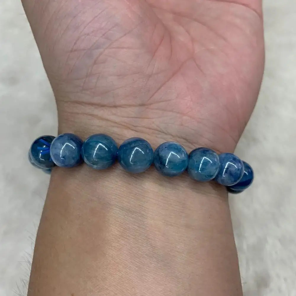 round natural kyanite beads bracelet natural stone bracelet DIY jewerly for woman for man