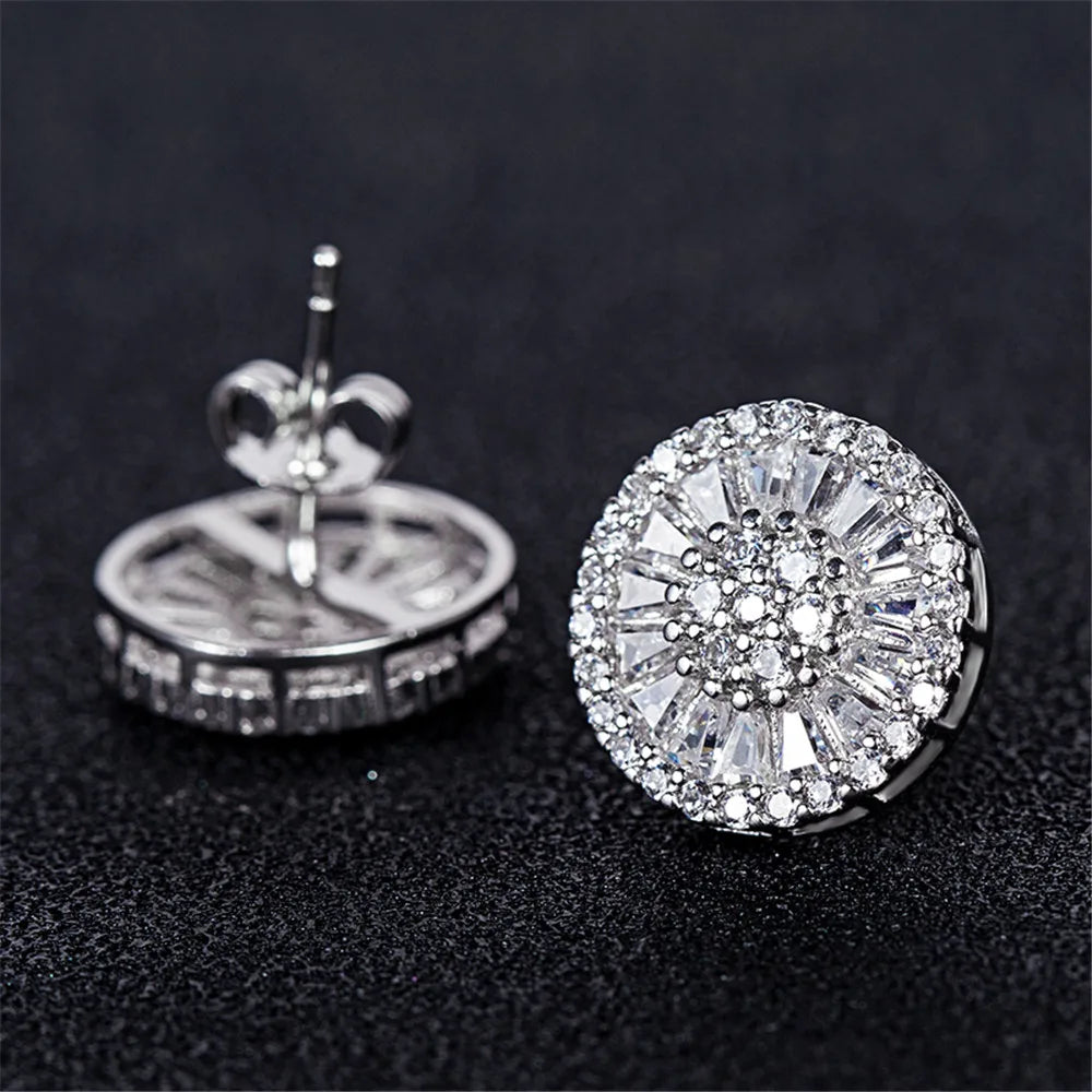 High Quality Stud Earrings with Brilliant Fireworks Shape  Jewelry Engagement Wedding Earrings for Women Girls