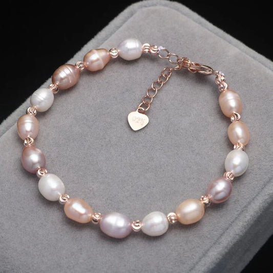 Natural freshwater pearl bracelet Real Pearl Bracelet Female Adjustable Rice Beads Bracelet