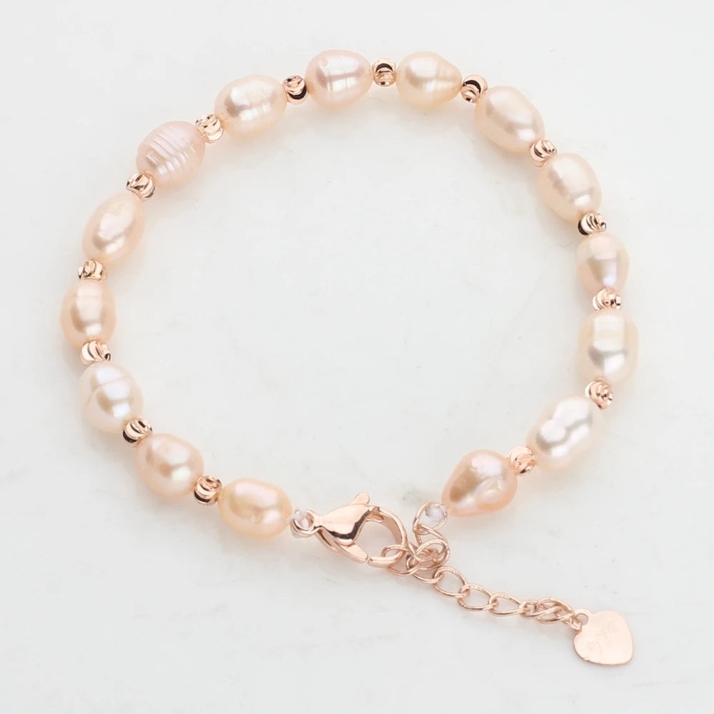 Natural freshwater pearl bracelet Real Pearl Bracelet Female Adjustable Rice Beads Bracelet