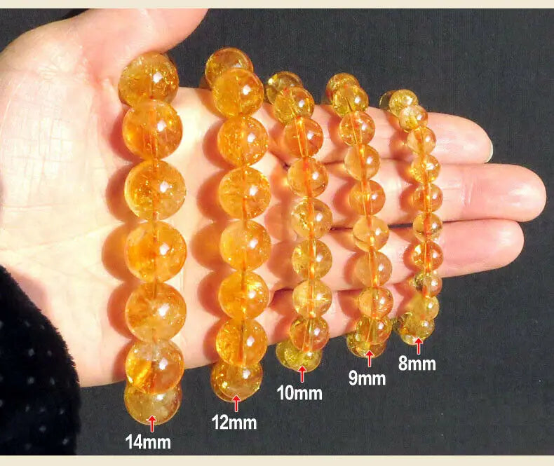 Natural Yellow Citrine Clear Round Beads Bracelet Women Men Citrine Bracelet Wealthy Gemstone 8mm 10mm 12mm 14mm 15mm AAAAAA