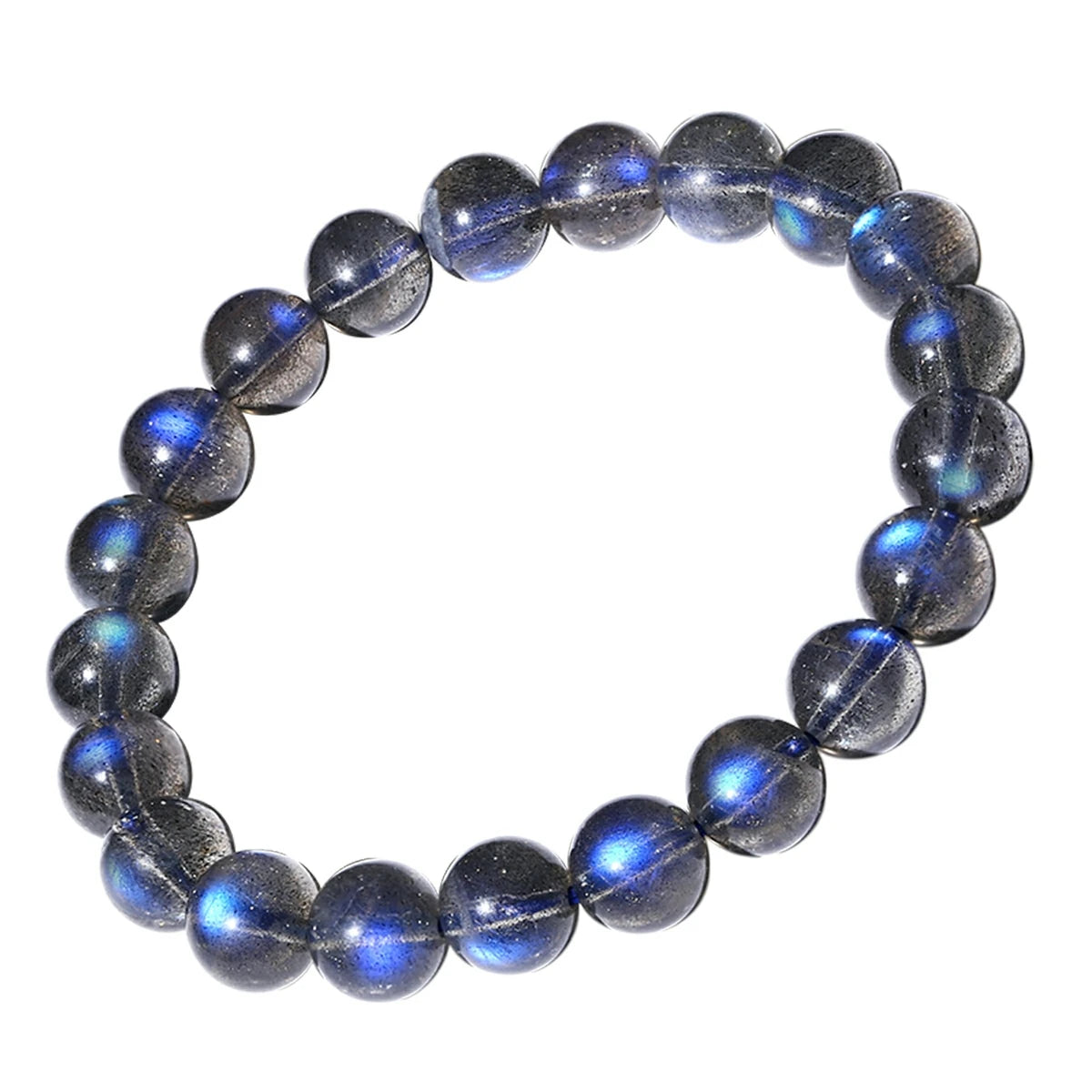 Natural Blue Labradorite Clear Round Beads Bracelet Blue Light Labradorite Women Men 8mm 10mm 12mm 14mm AAAAA