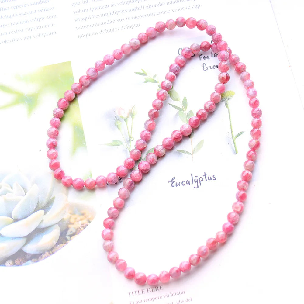 Natural Red Tourmaline Lepidolite 3 Laps Bracelet 5.5mm Clear Round Beads Women Men Pink Tourmaline AAAAAA