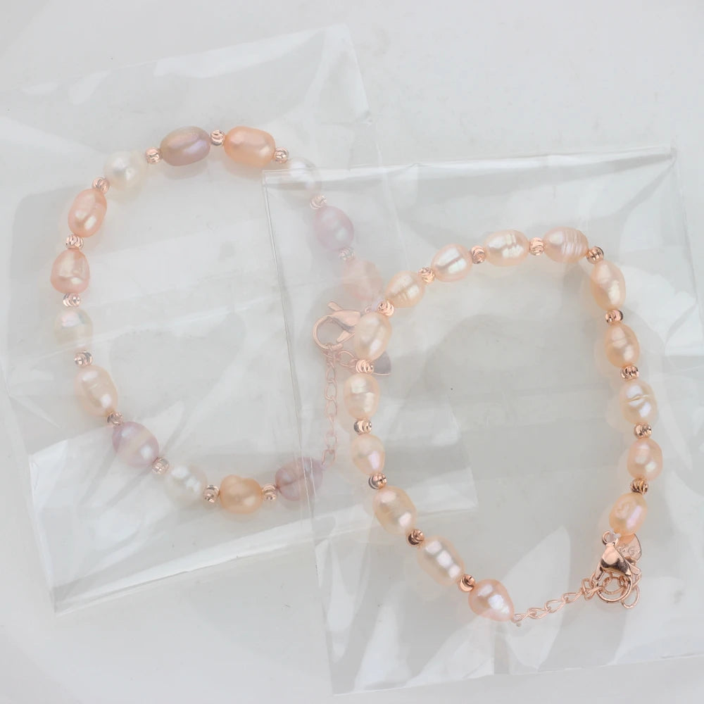 Natural freshwater pearl bracelet Real Pearl Bracelet Female Adjustable Rice Beads Bracelet