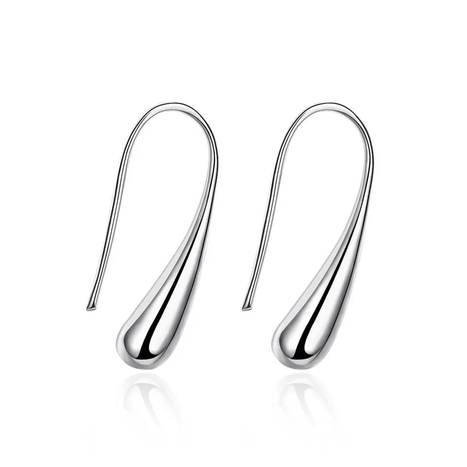 925 Sterling Silver Simple Fashion Water Droplets Earrings For Women Wedding Engagement Top Quality Jewelry