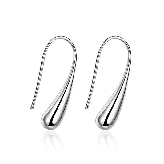 925 Sterling Silver Simple Fashion Water Droplets Earrings For Women Wedding Engagement Top Quality Jewelry