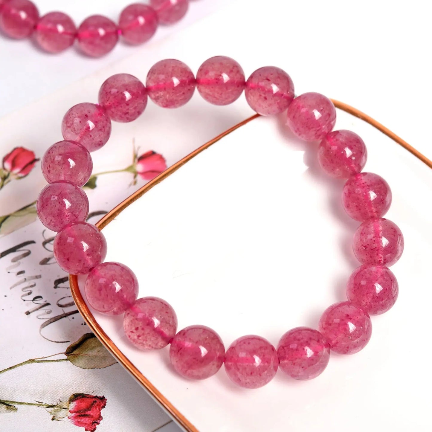 Top Natural Red Strawberry Quartz Bracelet Jewelry For Woman Man Gift Crystal Round Beads Gemstone 8mm 9mm 10mm 11mm 12mm AAAAA