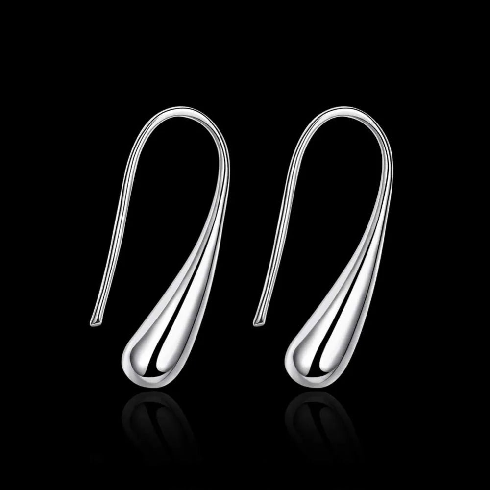 925 Sterling Silver Simple Fashion Water Droplets Earrings For Women Wedding Engagement Top Quality Jewelry