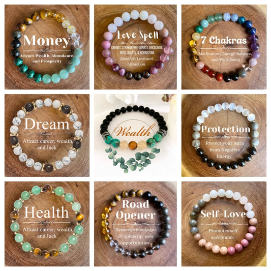 A beautiful mix of colorful gemstones, this bracelet is designed to boost positivity and attract good vibes, ideal for daily wear or as a meaningful gift.