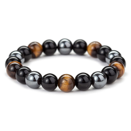 Combining the natural power of tiger eye with mystical aura properties, this bracelet offers spiritual protection and clarity, making it a unique and impactful addition to your collection.