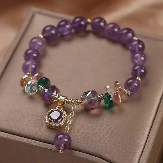 A beautiful amethyst crystal bracelet designed to promote calmness and clarity. Ideal for daily wear or as a special gift for crystal enthusiasts.