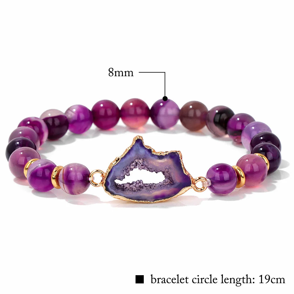  Designed to ward off negativity, this purple crystal bracelet combines style with protection for an accessory that’s both meaningful and fashionable..