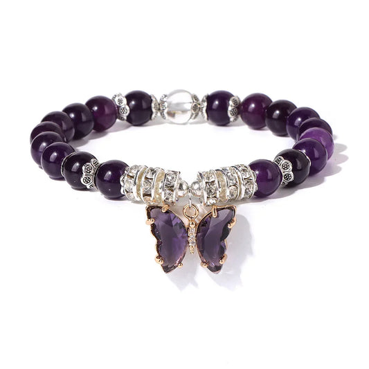 Embrace positive energy with this stylish purple quartz bracelet. Each bead is carefully selected to ensure a natural and vibrant glow