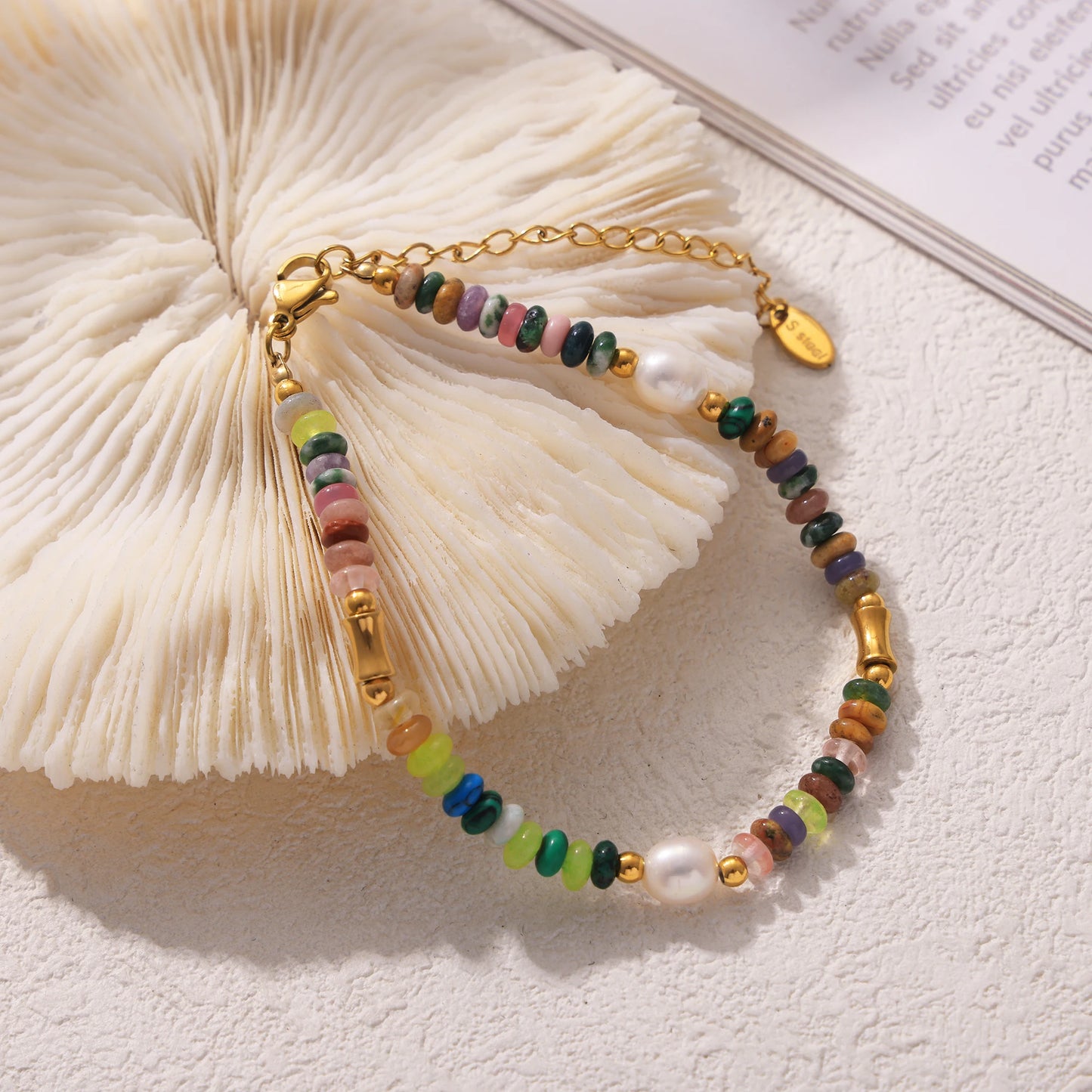 Multi Color Natural Stone Beads And Freshwater Pearl Necklace Bracelet For Women Stainless Steel Women's Necklaces Bracelets Set