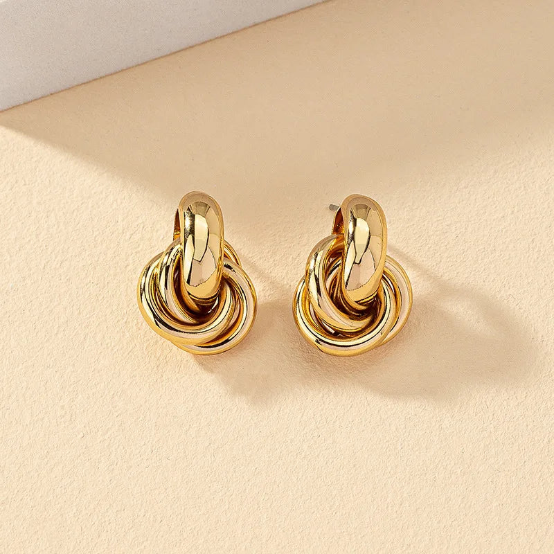 Gold SIlver Color Knot Hoop Earring