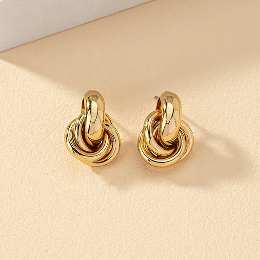 Gold SIlver Color Knot Hoop Earring