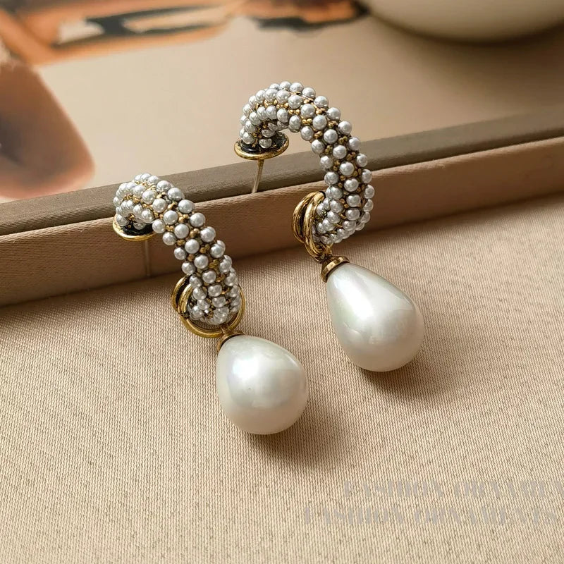 Trendy Jewelry  Elegant Temperament Teardrop Simulated Pearl Earring For Women Fashion Accessories