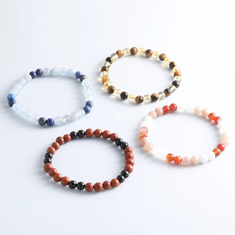 Natural Stone Beads Bracelet Bracelet Bracelet String Men Women Bracelet Original Aura Energy Stone Couple Jewelry Jewelry Gifts