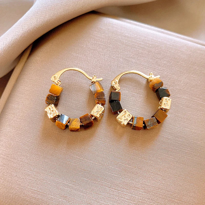 New Arrival Korean Retro Elegant Elegant Square Hoop Earrings For Women Fashion Sweet Geometry Jewelry Accessories