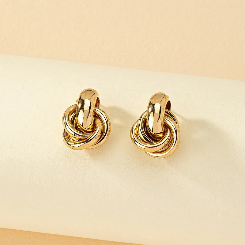 Gold SIlver Color Knot Hoop Earring