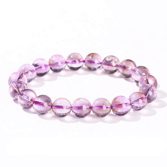 Natural Brazilian Ice Amethyst Beaded Bracelet – Gemstone Jewelry for Women and Me