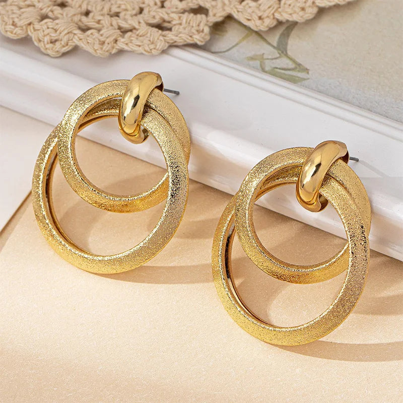 Circular Exaggerate Elegant Earrings Women Trend Fashion Geometric Personality Jewelry Wedding Party Gifts Accessories