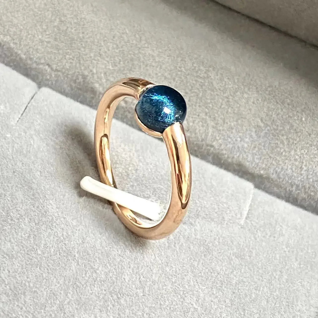 6mm Simple Round Ring Starry Sky Style Ring Blue Crystal Ring For Women Fashion Jewelry Party Gift