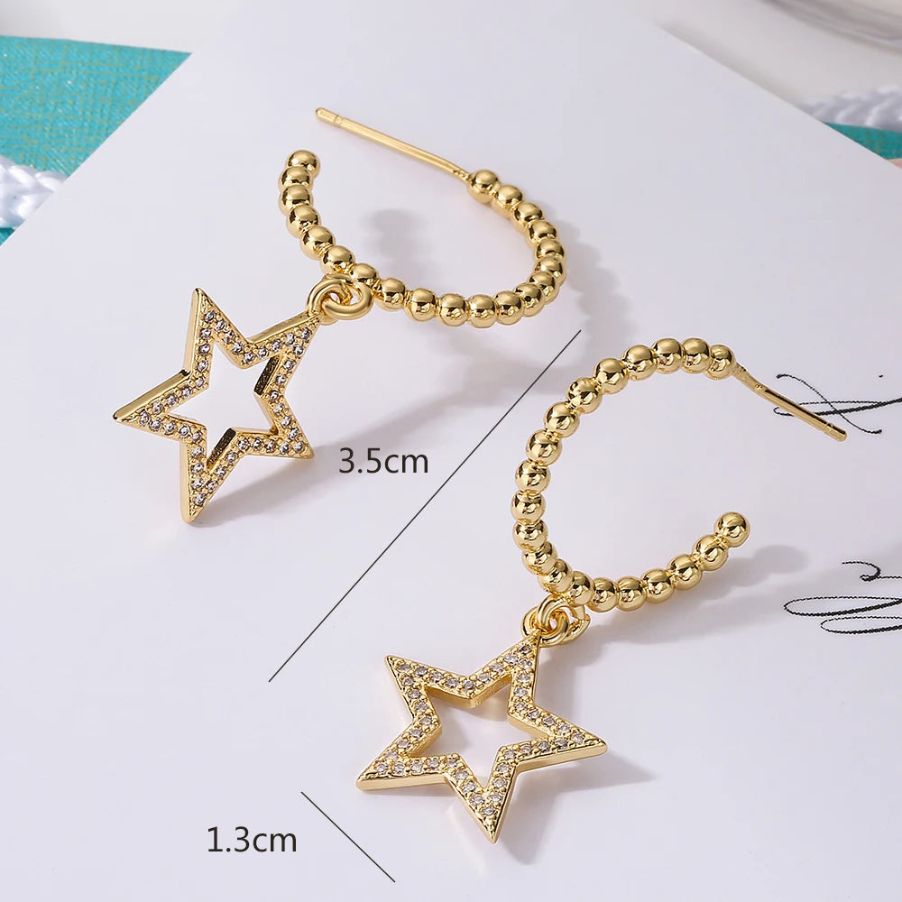 New Arrive Vintage Butterfly/Star-Shaped Cubic Zirconia Earrings