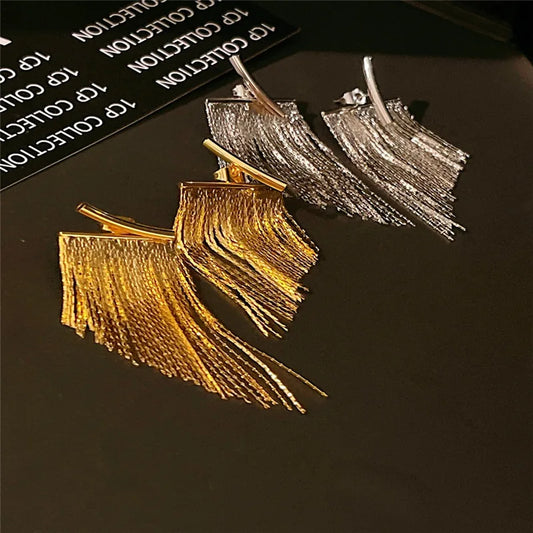 Fashion Statement Earring Long Statement Gold Color Bling Tassel Earrings