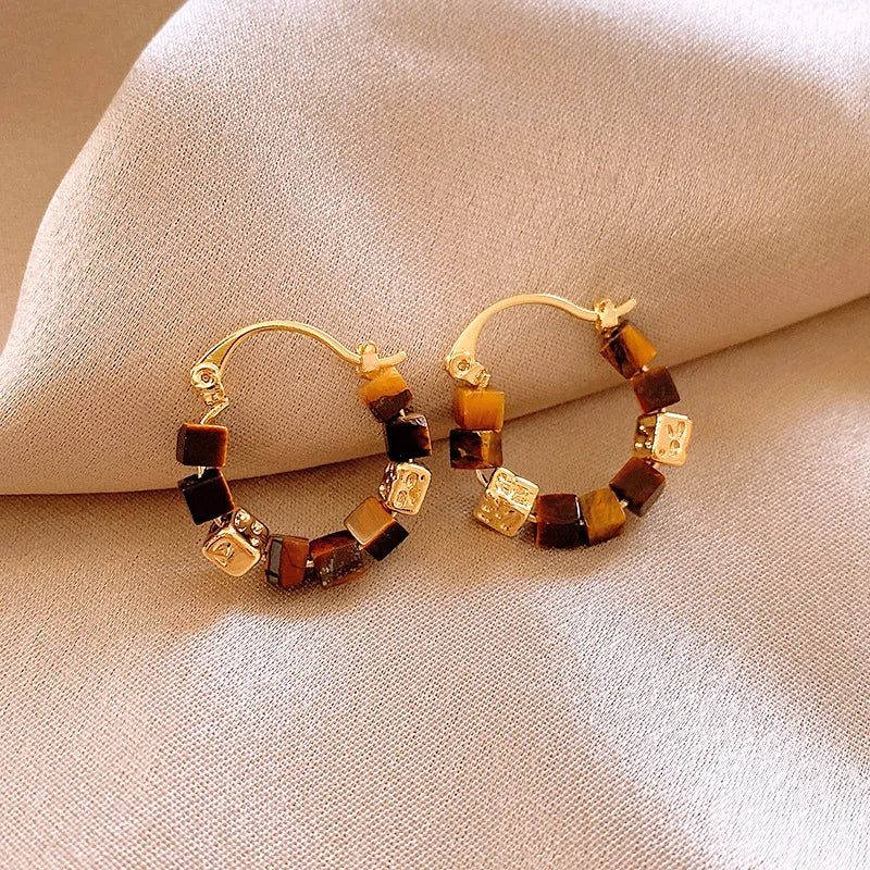 New Arrival Korean Retro Elegant Elegant Square Hoop Earrings For Women Fashion Sweet Geometry Jewelry Accessories