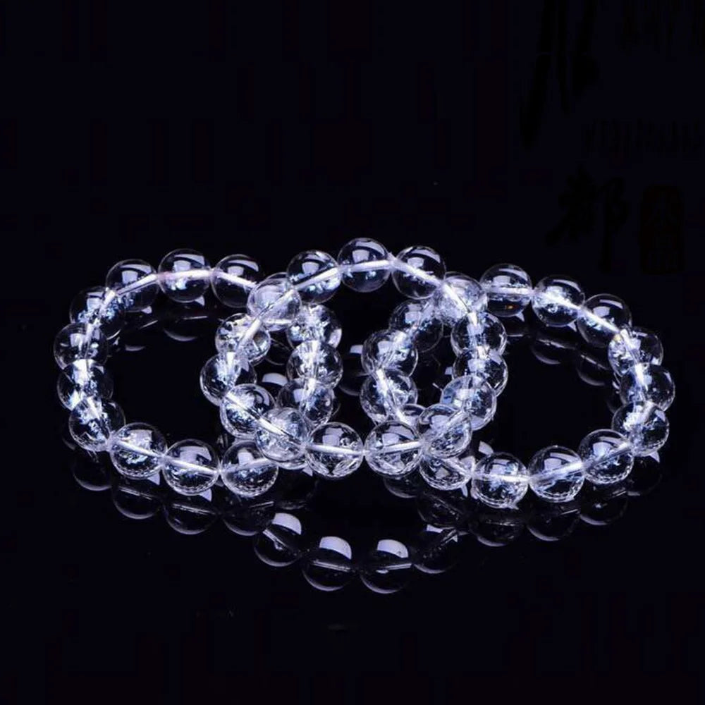 Clear Quartz Crystal Round Bead Bracelets Stretchable Reiki Healing Bracelet for Women Jewelry Accessories