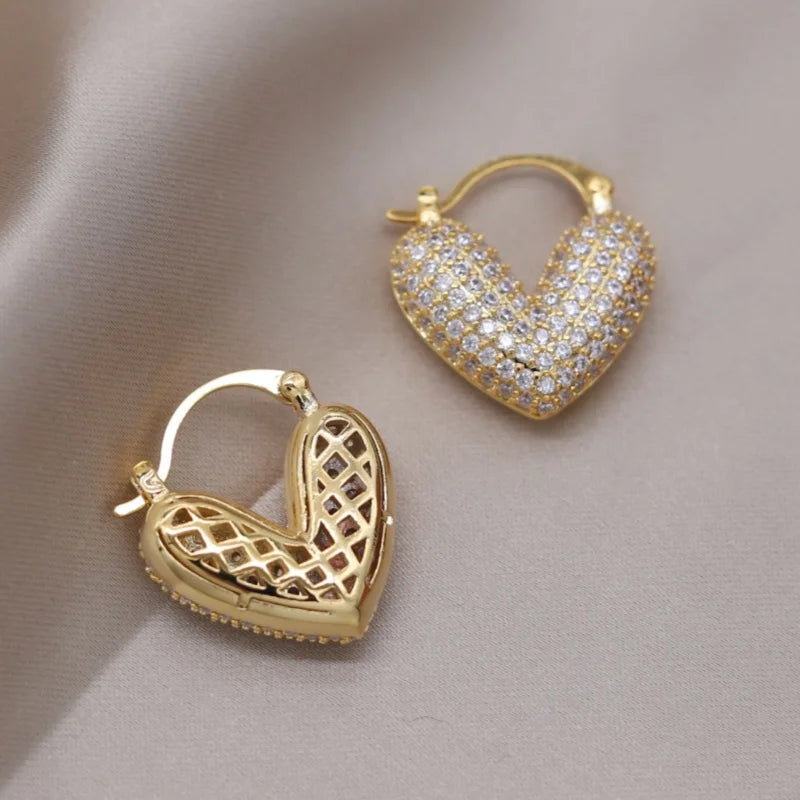 New design fashion jewelry gold plated luxury full zircon  earrings elegant women's