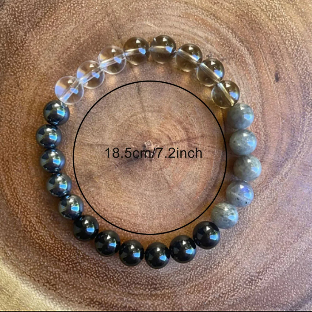 Charm 8mm Natural Stone Elastic Beaded Bracelet for Women Men Simple Bring Lucky Multicolor Wrist Jewelry Adjustable Rope Bangle