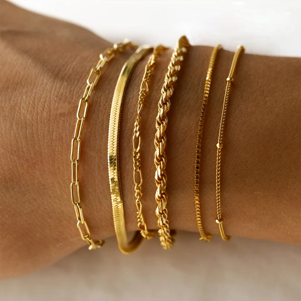 Gold Color Bracelet Stainless Steel Twist  Bracelet for Women Chain Bracelet Jewelry