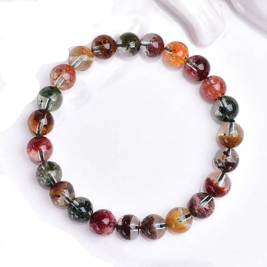 Natural Color Ghost Crystal Beaded Bracelet – Gemstone Jewelry for Men and Women