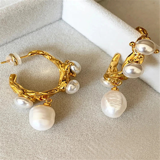 Vintage Baroque Women's Freshwater Pearl Earrings, Women's Jewelry