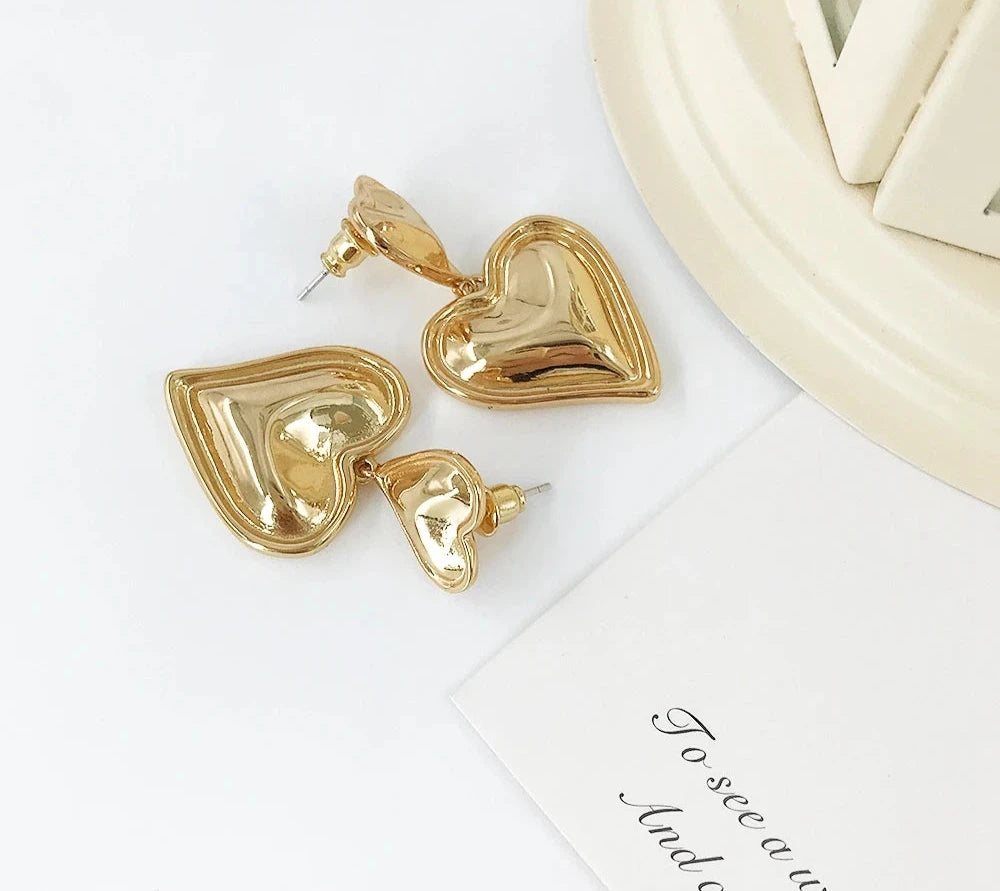 Elegant Enamel Ceometric Curved Earrings For Women Vintage C Shape Irregular Half Hoop Earring