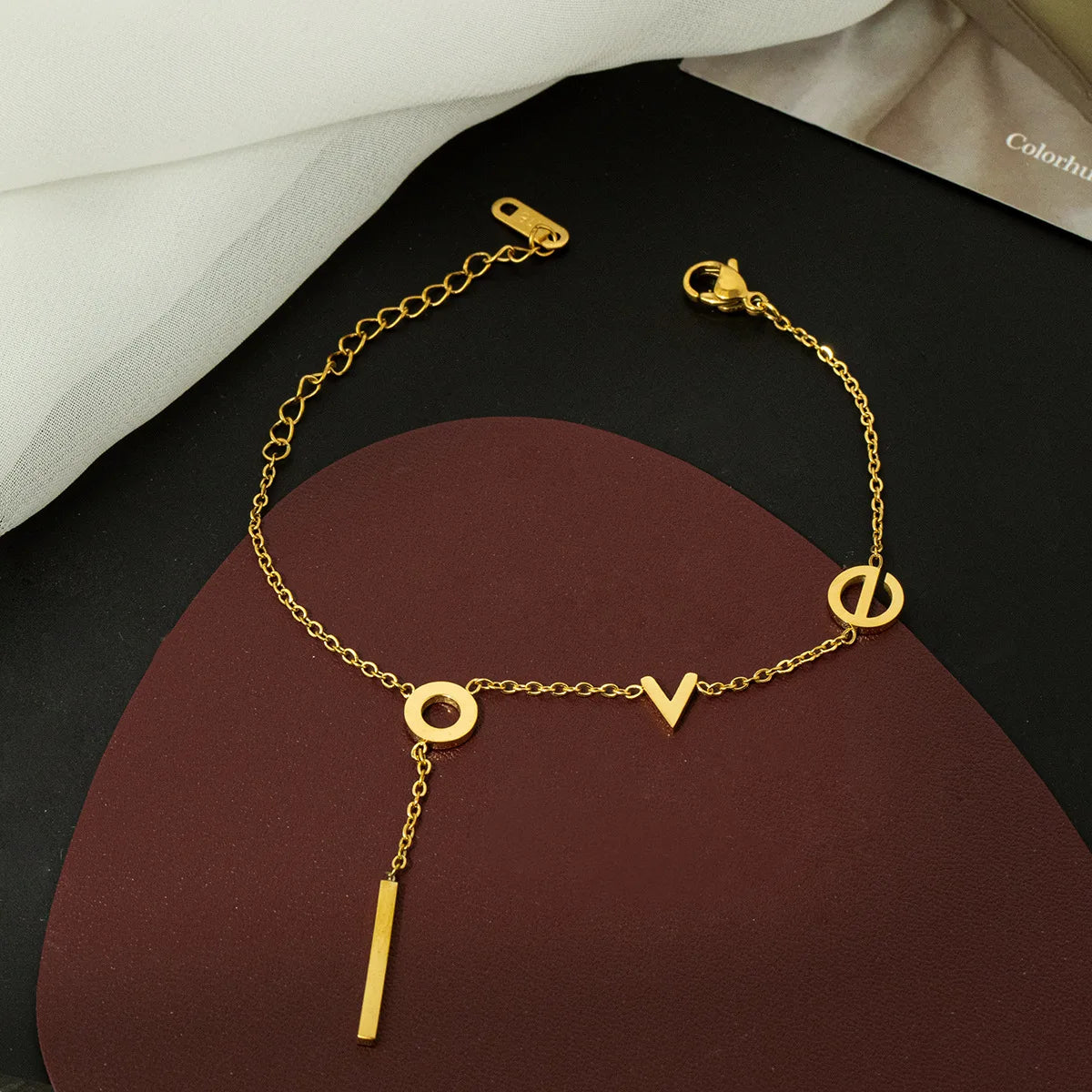 Fashion Elegant And Charming Love Letter Pattern Necklace For Women Titanium Steel Gold Color Woman Necklace Pendant Jewelry