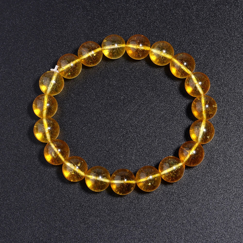 Citrine Bracelet for Women Quartz Crystal Agate Jewelry Birthday Gift Yoga Meditation Stretch Wealth Bracelet for Men