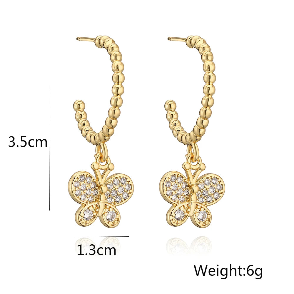 New Arrive Vintage Butterfly/Star-Shaped Cubic Zirconia Earrings