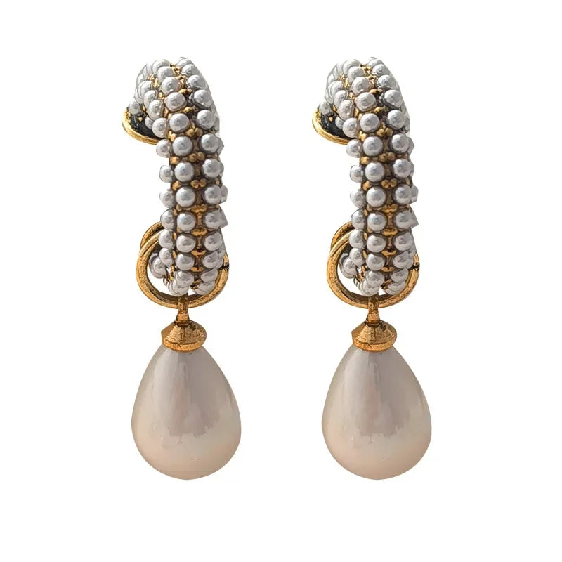 Trendy Jewelry  Elegant Temperament Teardrop Simulated Pearl Earring For Women Fashion Accessories