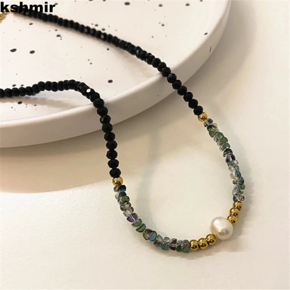 Freshwater pearl necklace women 2022 new fashion clavicle chain retro high-end niche design simple and versatile