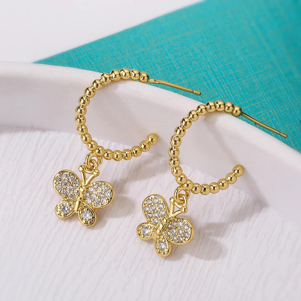 New Arrive Vintage Butterfly/Star-Shaped Cubic Zirconia Earrings