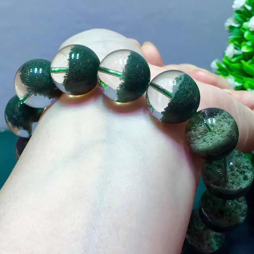 Brazil Green Phantom Quartz Cornucopia Bracelet Crystal Clean Business Prosperity Safe Bracelet