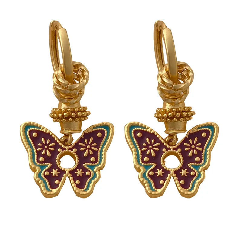 Fashion Jewelry Vintage Temperament High Quality Butterfly Earrings For Women Girl Party Gifts Delicate Design Ear Accessories