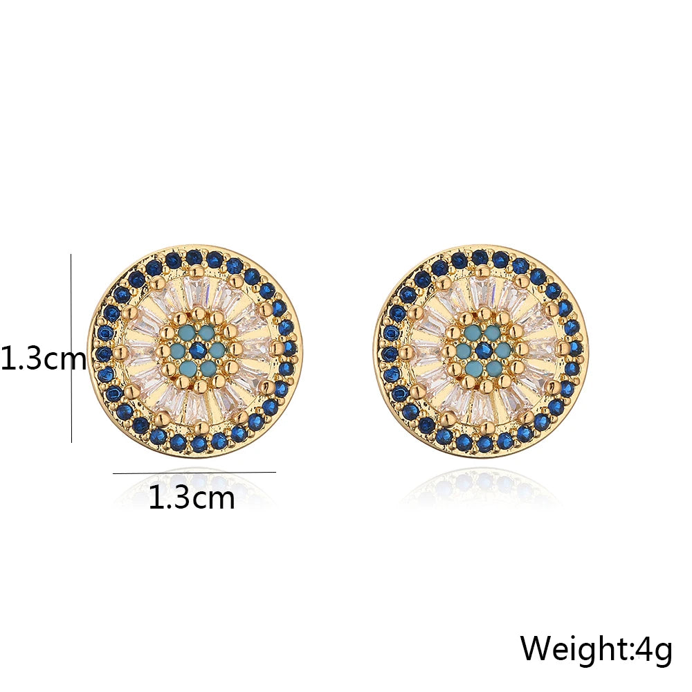 Trendy Luxurious Ear Stud  With Zircon High Quality Gold Plated Earring For Women Wedding Party Fine Jewelry Gifts