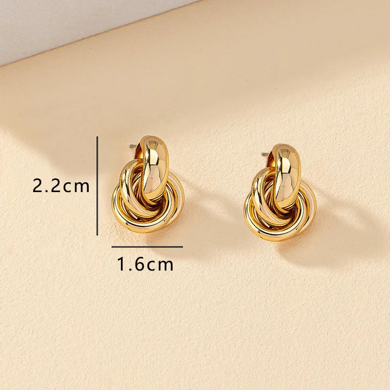 Gold SIlver Color Knot Hoop Earring