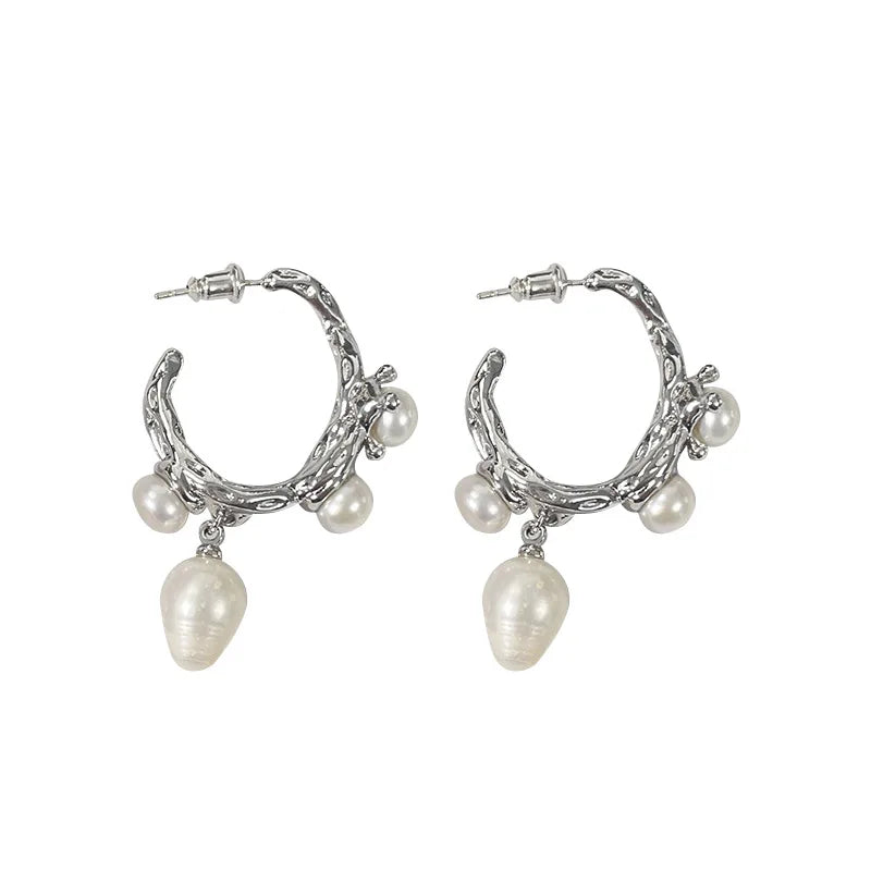 Vintage Baroque Women's Freshwater Pearl Earrings, Women's Jewelry