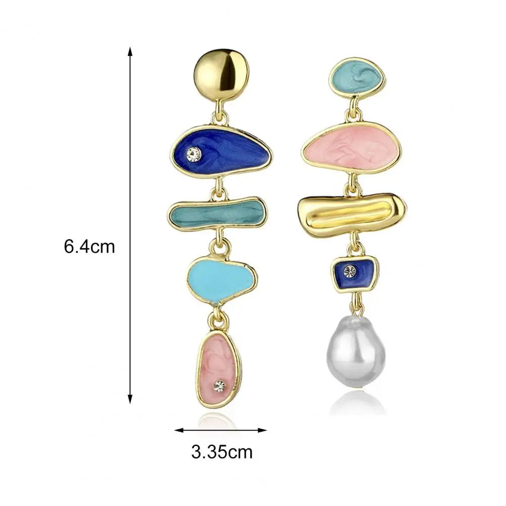 Earrings Multicolor Rhinestones Jewelry Exquisite All Match Colorful Stud Earrings