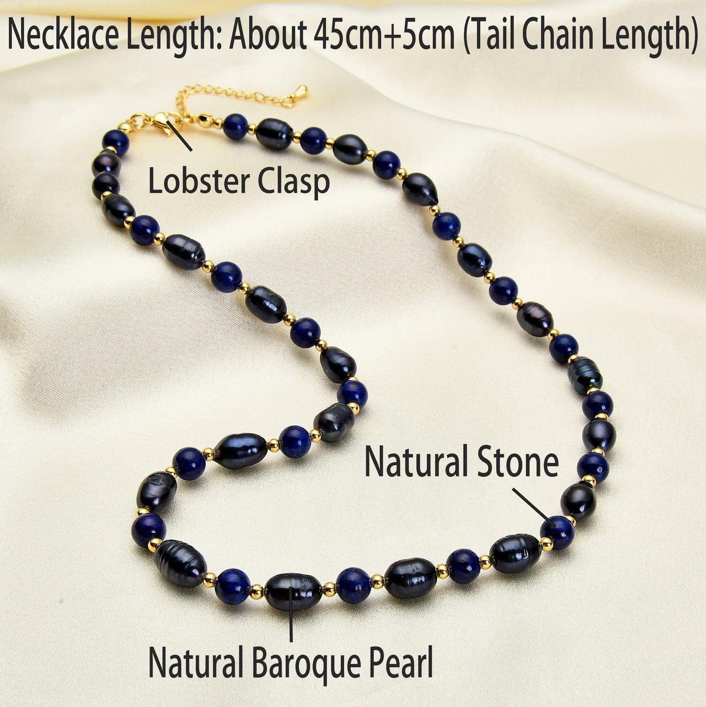 Natural Stone Baroque Fresh Water Pearl Necklace For Women Colour Bead Clavicle Chain Trendy Charm Handmade Jewelry Girl